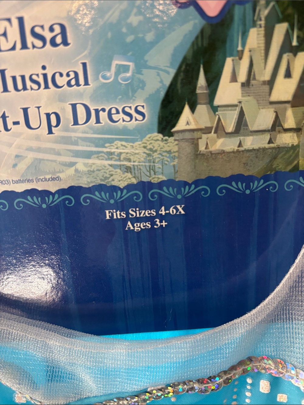 Disney Elsa Light Blue and White Halloween Costume Dress Size 4-6X - Picture 2 of 3